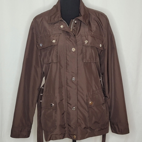 LRL Ralph Lauren Women's Brown Short Zip-Front Utility Field Jacket - Size L - Picture 2 of 16